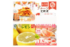 【1・3・7月 全3回】紀州和歌山産旬のフルーツセット（干柿・レモン・桃） 定期便 【魚鶴商店】【UT71】