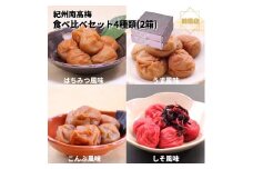 和歌山 紀州南高梅 食べ比べお試しセット 約60g×４種類  【2箱】 【US4】【準備でき次第、順次発送】