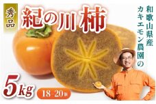 カキエモン農園の紀の川柿 約5kg 18 ～ 20個 【2025年10月中旬～11月中旬頃順次発送】 果物 くだもの フルーツ 柿 かき 和歌山 人気 送料無料