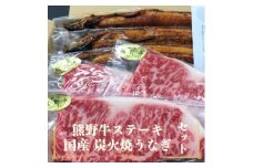 豪華限定企画！熊野牛ステーキと国産炭火焼鰻の贅沢うな牛セットＢ【MT28】
