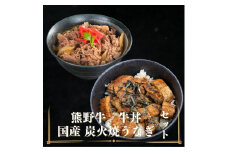 和歌山の老舗専門店の味、熊野牛、国産うなぎのうな牛丼セットB【MT3】