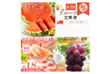 【全3回】紀州和歌山産旬のフルーツ定期便 (スイカ・桃・巨峰) / すいか スイカ もも 桃 白桃 巨峰 ぶどう 果物 くだもの フルーツ フルーツ定期便 和歌山【Z-tkb420】 