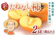お試しに！【訳あり・ご家庭用】たねなし柿 約2kg(箱込)  カキエモン農園【2025年9月下旬～10月末頃順次発送】/ 柿 たねなし カキ 訳あり ご家庭用 2kg 和歌山県 かつらぎ町 産地直送 農家直送
