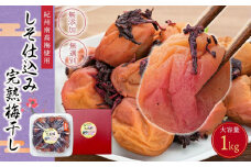 紀州南高梅使用 しそ仕込み完熟梅干し 無選別1kg［TM145］