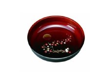 8.0寸 菓子鉢 杢塗分け 春秋月うさぎ【YG69】