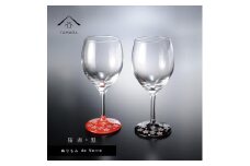 紀州漆器 ワイングラス 蒔絵 桜 ペア 黒 赤【YG139】