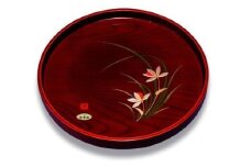 木製丸盆 30cm 春らん【YG390】
