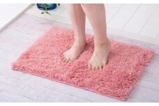 ふわふわコスモトロン吸水速乾バスマット30mm コーラルピンク 縦45cm×横60cm