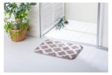 コスモトロンで作った人気のモロッカン柄吸水速乾バスマット縦45cm×横60cm ベージュ