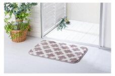 コスモトロンで作った人気のモロッカン柄吸水速乾バスマット縦50cm×横70cm ベージュ