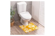運気を呼び込む古典柄普通トイレマット マスタード
