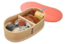 ［チェリーピンク］曲げわっぱ 豆型 カラー 弁当箱 紀州漆器 まげわっぱ［YS127］