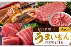 【定期便 全3回】紀州和歌山うまいもんセットA（生まぐろ・うなぎ蒲焼・熊野牛）【UT125】