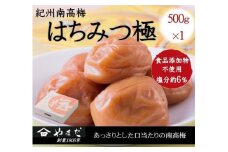 紀州南高梅 はちみつ極 塩分約6％ 500g ［YM9］