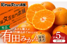 V7437_有田みかん Ｓサイズ 秀品 5kg 薄皮 甘い 美味しい みかん 和歌山県 湯浅町