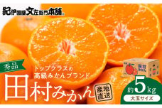V7451_田村みかん / 5kg秀品【大玉サイズ】/ 紀州和歌山有田郡湯浅町田村地区産 / 最高級プレミアムブランドの田村ミカン / 紀伊国屋文左衛門本舗 (お届け日指定不可)