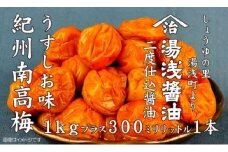 M6120n_紀州南高梅うすしお味 1kgと湯浅醤油 1本