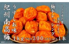 M6124n_紀州南高梅うすしお味 1kgと梅ドレッシング 1本