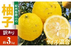 AB6014n_（国産）紀州和歌山の ご家庭用 訳あり 柚子 (ゆず) 約3kg