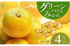 BF6055_【2025年先行予約】 グリーンハウスみかん 4パック 【ミカン 蜜柑 柑橘 温州みかん 有田みかん ハウスミカン 和歌山】