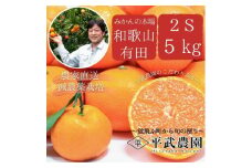 AX6007n_【平武農園より農家直送！】 有田みかん 5kg 2Sサイズ《秀品（小玉）》 蛍飛ぶ町から旬の便り
