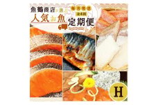 G60-T39_【定期便 全4回】魚鶴商店が選ぶ人気お魚H(銀鮭切身・サバフィレ・魚切身・海鮮漬)
