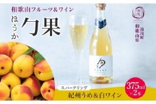 KG1008_ワインカクテル スパークリング 勹果 ほうか 紀州うめ＆白ワイン 375ml 2本 湯浅ワイナリー