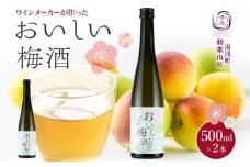 KG1014_ おいしい梅酒 12度 500ml × 2本 湯浅ワイナリー 肉厚 紀州南高梅 使用 隠し味 白ワイン 常温 そのまま オンザロック ソーダ割り 和食に合う お酒 酒 リキュール 果実酒 お取り寄せ 和歌山県 湯浅町 送料無料