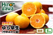 ▼由良早生みかん 5kg（2S～Lサイズ） ※11月上旬～順次発送予定 【tkn004-r-5】
