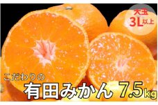 有田 みかん 大玉3L以上 7.5kg 光センサー / 温州みかん 有田みかん 甘い 和歌山 柑橘  ※11月中旬～12月下旬に順次発送 ※北海道・沖縄・離島地域は発送不可 【nuk004-l-7d5B】