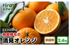 【先行予約】 【産地直送】 有田 育ちの ご家庭用 完熟 清見 オレンジ 2.4kg+100g(補償分) / みかん 甘い オレンジ フルーツ 果物 有田 和歌山 ※2026年2月下旬～2026年3月下旬に順次発送 ※北海道・沖縄・離島への配送不可 【ard011-c-2d4】