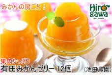 有田 みかんゼリー 12個 果肉たっぷり / 温州みかん ゼリー 柑橘 和歌山 ※北海道・沖縄・離島への配送不可 【ikd101-mik-12】