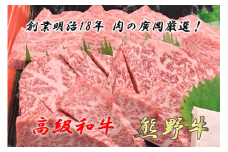 和歌山産　高級和牛『熊野牛』ロース盛合せ焼肉◇