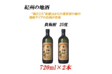 紀州の地酒　貴梅酎 きばいちゅう　25度 720ml×2本◇
