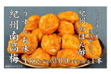 紀州南高梅うすしお味1kgと紀州のぽんず1本