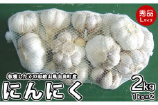 由良町産にんにく 秀品 Lサイズ 約2kg(1kg×2)
※北海道・沖縄・離島への配送不可
※着日指定不可
※2024年4月中旬頃より順次発送予定