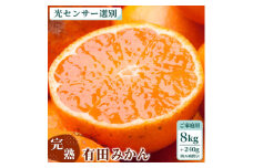 【先行予約】家庭用 有田みかん8kg＋240g(傷み補償分)◆【早採りから完熟まで旬の温州みかんを農家直送】【5kgと10kgの中間サイズ】※北海道・沖縄・離島への配送不可
※2024年1月上旬～1月下旬頃に順次発送予定