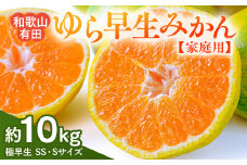 【ご家庭用 極早生】和歌山有田ゆら早生みかん約10kg(SS、Sサイズ)【美浜町】 ※北海道・沖縄・離島への配送不可 ※2025年10月下旬～11月下旬頃に順次発送予定
