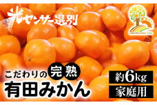 ＼光センサー選別／こだわりの有田みかん 約6kg 【ご家庭用】 有機質肥料100% ふるさと納税 ミカン※2024年11月中旬頃～2025年1月頃に順次発送予定※沖縄・離島への配送不可