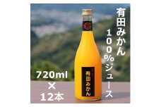 【搾りたて発送】和歌山産　有田みかん100%ジュース 720ml×12本 無添加ストレート
※着日指定不可
※北海道・沖縄・離島への配送不可