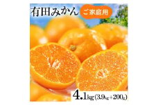 【先行予約】【数量限定】濃厚有田みかん(ご家庭用) 4.1kg(3.9kg+200g(傷み補償分)) ※2025年10月上旬～2026年1月下旬頃に順次発送予定 ※北海道・沖縄・離島への配送不可 
