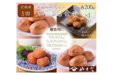 【定期便/2か月ごと/全5回】厳選紀州南高梅四種詰合せ