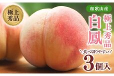 桃先行受付!　桃の王様【白鳳】　特秀品　食べきりやすい3個入り
