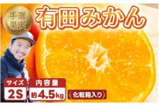 和歌山の有田みかん 化粧箱入り 4.5kg 2Sサイズ｜まごころ手選別 ミカン 蜜柑 温州みかん 柑橘 和歌山 ギフト 贈答 ※2025年11月上旬～2026年1月下旬頃に順次発送予定