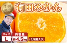 和歌山の有田みかん 化粧箱入り 4.5kg Lサイズ｜まごころ手選別 ミカン 蜜柑 温州みかん 柑橘 和歌山 ギフト 贈答 ※2025年11月上旬～2026年1月下旬頃に順次発送予定
