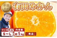 【まごころ手選別】有田みかん 秀品 約1kg（S～Lサイズ混合） ※2025年11月上旬～2026年1月下旬頃に順次発送予定