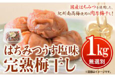 梅干し 紀州南高梅 使用 はちみつ うす塩 味 完熟 梅干し 無選別 1kg 《90日以内に出荷予定(土日祝除く)》日高町厳選館 和歌山県 日高町 梅干 梅 紀州 南高梅 はちみつ 蜂蜜 おかず 送料無料
