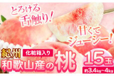 桃 もも 紀州 和歌山産 の 桃 15玉 ( 約 3.4kg ~ 4kg ) 魚鶴《7月上旬-8月下旬頃出荷》 和歌山県 日高町 フルーツ 化粧箱入り ギフト 旬 くだもの 果物 もも モモ ふるーつ 黄桃 白桃 はくとう