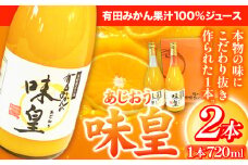 有田みかん果汁 100% ジュース 味皇 あじおう 720ml×2本 株式会社魚鶴商店《30日以内に出荷予定(土日祝除く)》 和歌山県 日高町 オレンジジュース フルーツジュース 100% 柑橘
