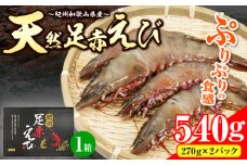 【先行予約】えび 紀州和歌山産天然足赤えび 540g(270g×2パック) 化粧箱入 魚鶴商店《2025年11月上旬-2026年2月上旬頃出荷》和歌山県 日高町 足赤えび えび エビ